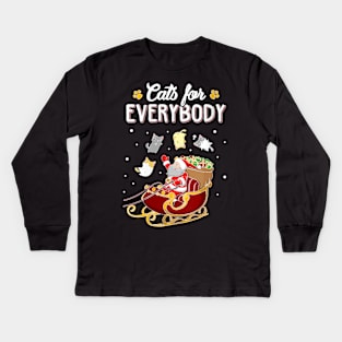 Cats For Everybody Ugly Christmas Cat Kids Long Sleeve T-Shirt